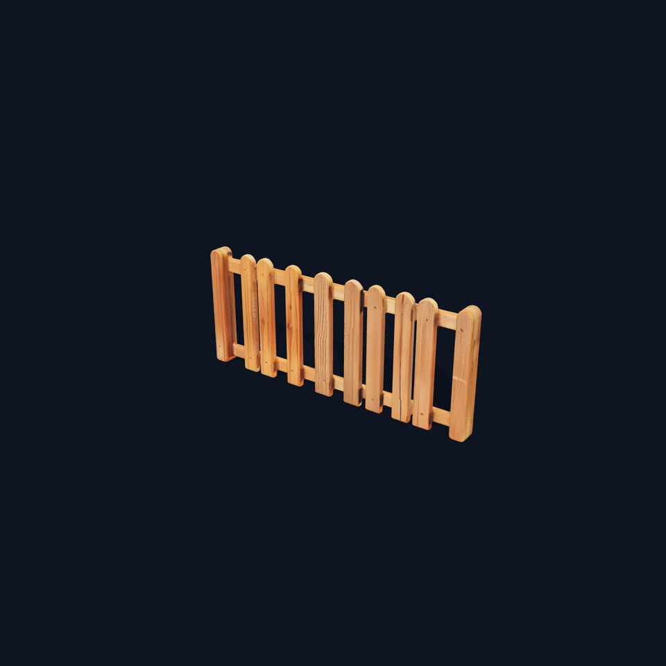 Natural Wooden Fence model pack